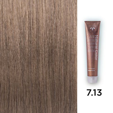 Фото Стійкий професійний перманентний фарбник Solfine Natural Color 7.13 - бежевий блонд ,100 мл 00048,