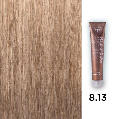 Фото Стійкий професійний перманентний фарбник Solfine Natural Color 8.13 - світло-бежевий блонд, 100 мл 00050,