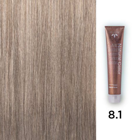 Фото Стійкий професійний перманентний фарбник Solfine Natural Color 8.1 - скандинавський світло-русявий, 100 мл 00042,