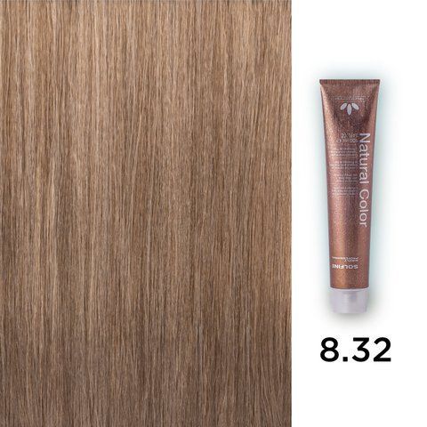 Фото Стійкий професійний перманентний фарбник Solfine Natural Color 8.32 - світло-пісочний блонд, 100 мл 00054,