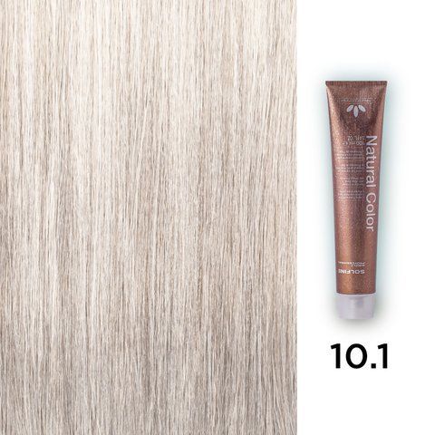 Фото Стійкий професійний перманентний фарбник Solfine Natural Color 10.1 - попелястий платиновий блонд, 100 мл 00044,