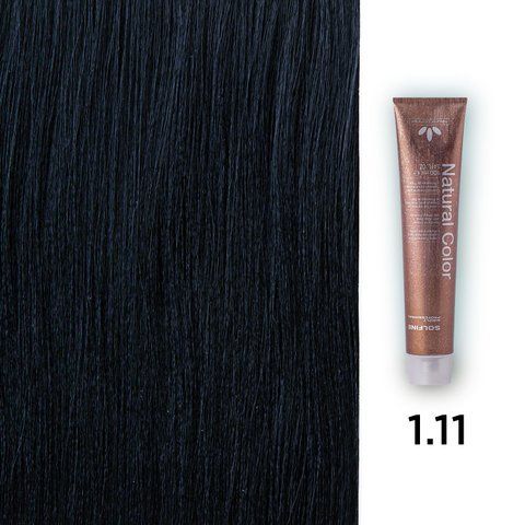 Фото Стійкий професійний перманентний фарбник Solfine Natural Color 1.11 синьо-чорний, 100 мл 08 147 111,