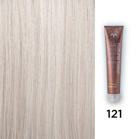 Фото Стійкий професійний перманентний фарбник Solfine Natural Color 121 - суперосвітлювач перлинний, 100 мл 00027,