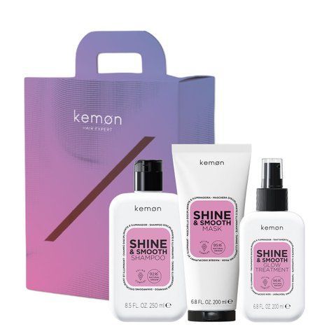 Фото Набір з 3 продуктів для дзеркального блиску та гладкісті Kemon Care Shine & Smooth  765433456,