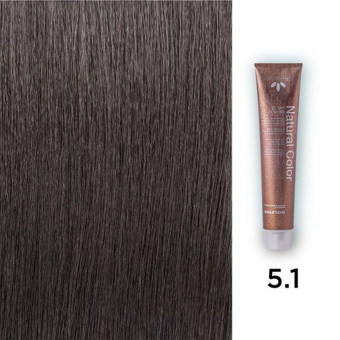 Фото Стійкий професійний перманентний фарбник Solfine Natural Color 5.1 - каштановий світло-попелястий, 100 мл 00039,