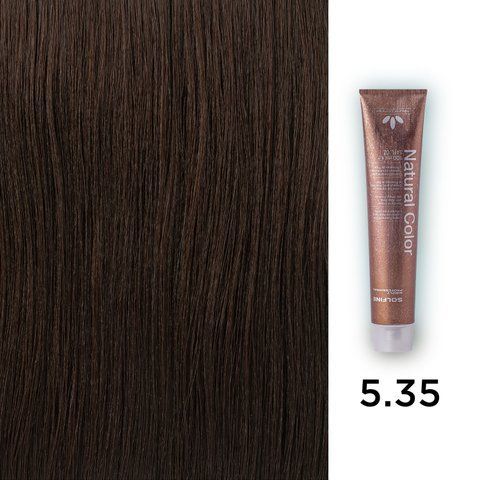 Фото Стійкий професійний перманентний фарбник Solfine Natural Color 5.35 - тропічний світло-каштановий, 100 мл 00055,